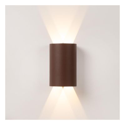 Lucide YORK - Wall spotlight / Wall light Indoor/Outdoor - LED - 4x1,2W 2700K - IP54 - Rust Brown